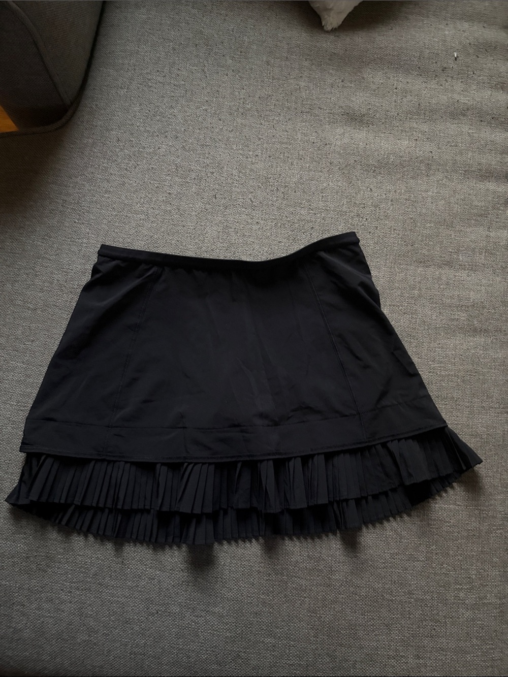 lululemon athletica Black Pleated Layered Mini Skirt